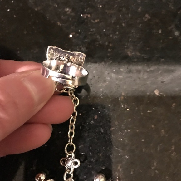 Boho tribal Hath Panja bracelet - Picture 7 of 8